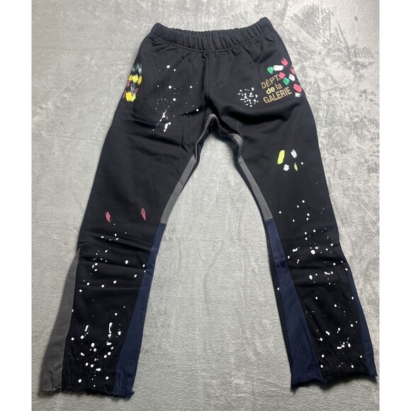 Gallery Dept. Ink Painted Flare Black Sweatpants XL Dept. de la GALERIE - Picture 1 of 11